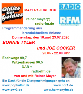 NEU! 'Mayers Jukebox – Oldies but Goldies' - von und mit Reiner Mayer