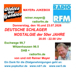 NEU! 'Mayers Jukebox – Oldies but Goldies' - von und mit Reiner Mayer